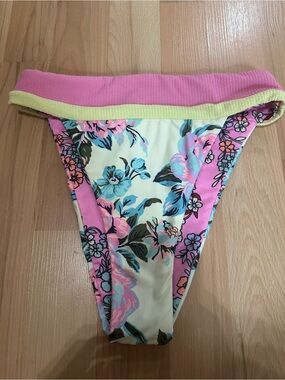 Maaji reversible Floral Bikini Bottoms in Pink and Yellow